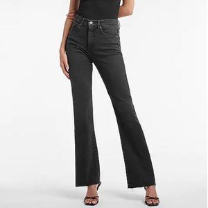 COPY - EXPRESS Women's High Waisted Black Raw Hem Bootcut Jeans in Size 4R NWT